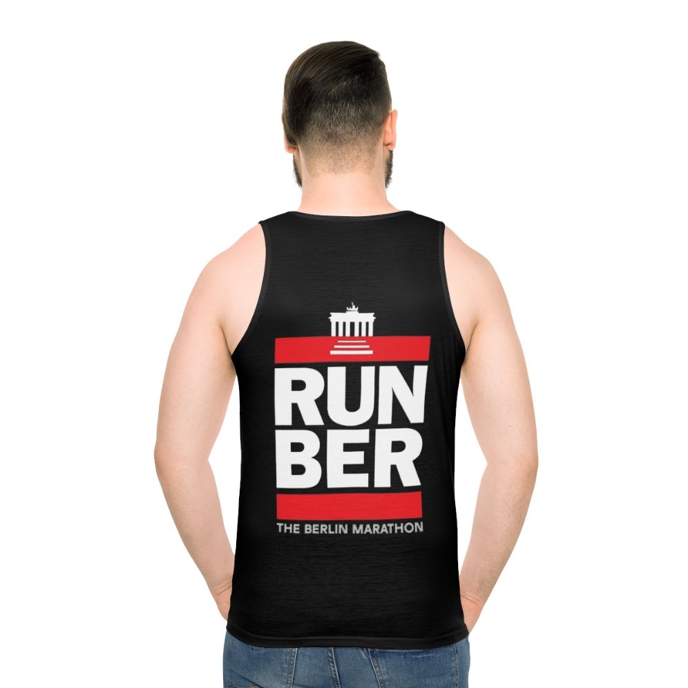 Germany marathon runner wearing a Berlin marathon tank top - men back