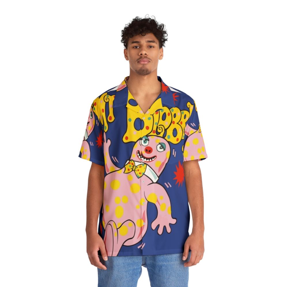 Blobby Hawaiian Shirt with Christmas Design - People Front