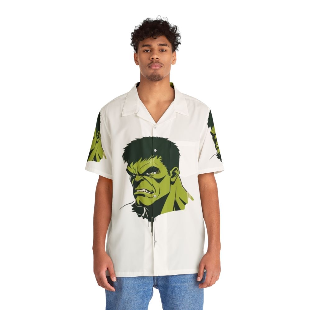 Superhero Hawaii Shirt with Marvel Avengers Endgame and Hulk Graphics - People Front