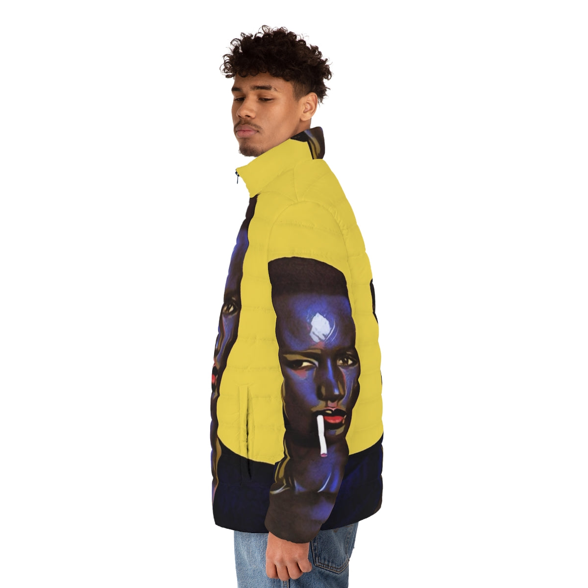 Amazing Grace Puffer Jacket featuring the legendary singer and actress Grace Jones - men side left