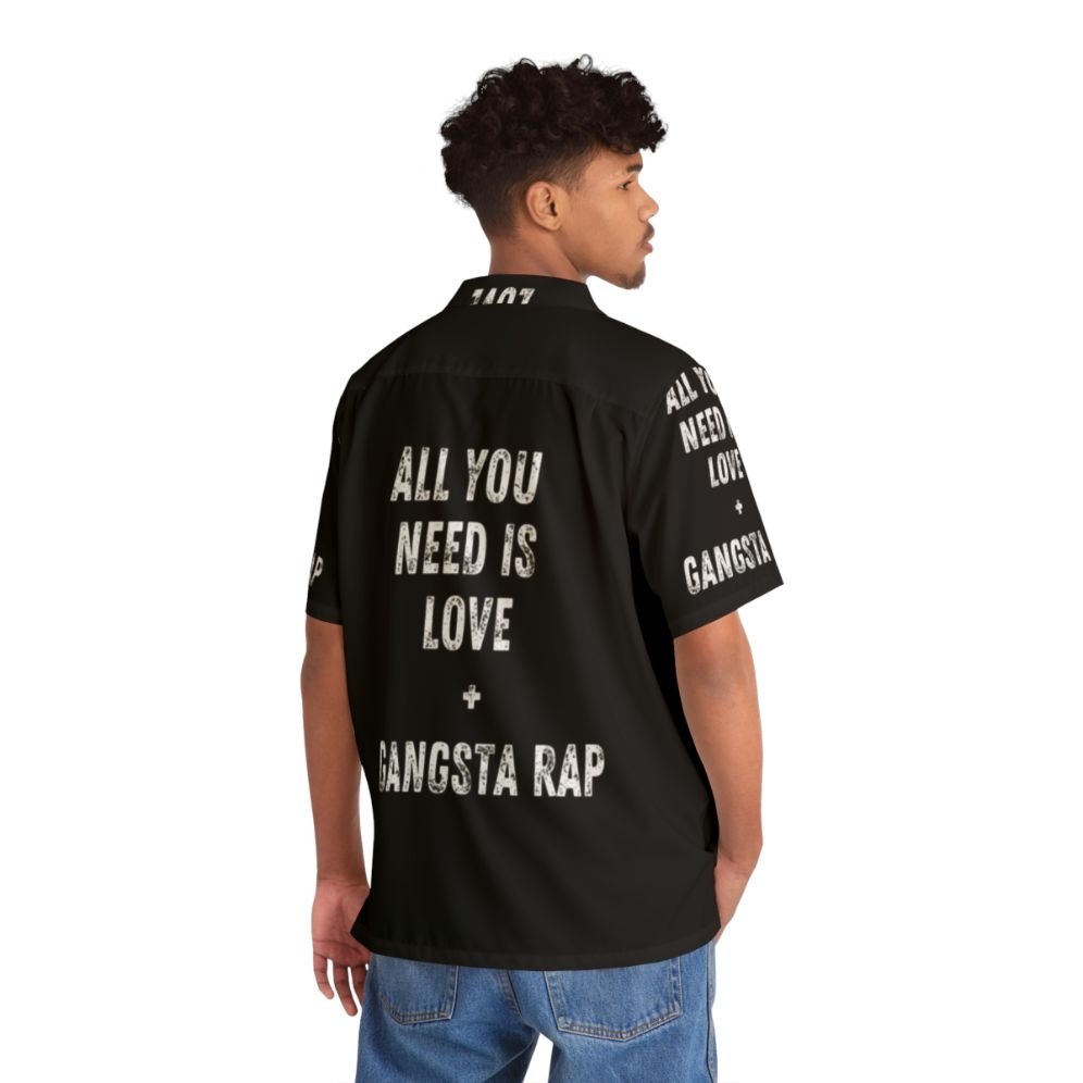 Hawaiian shirt with gangsta rap and Beatles "All You Need Is Love" lyrics - People Back