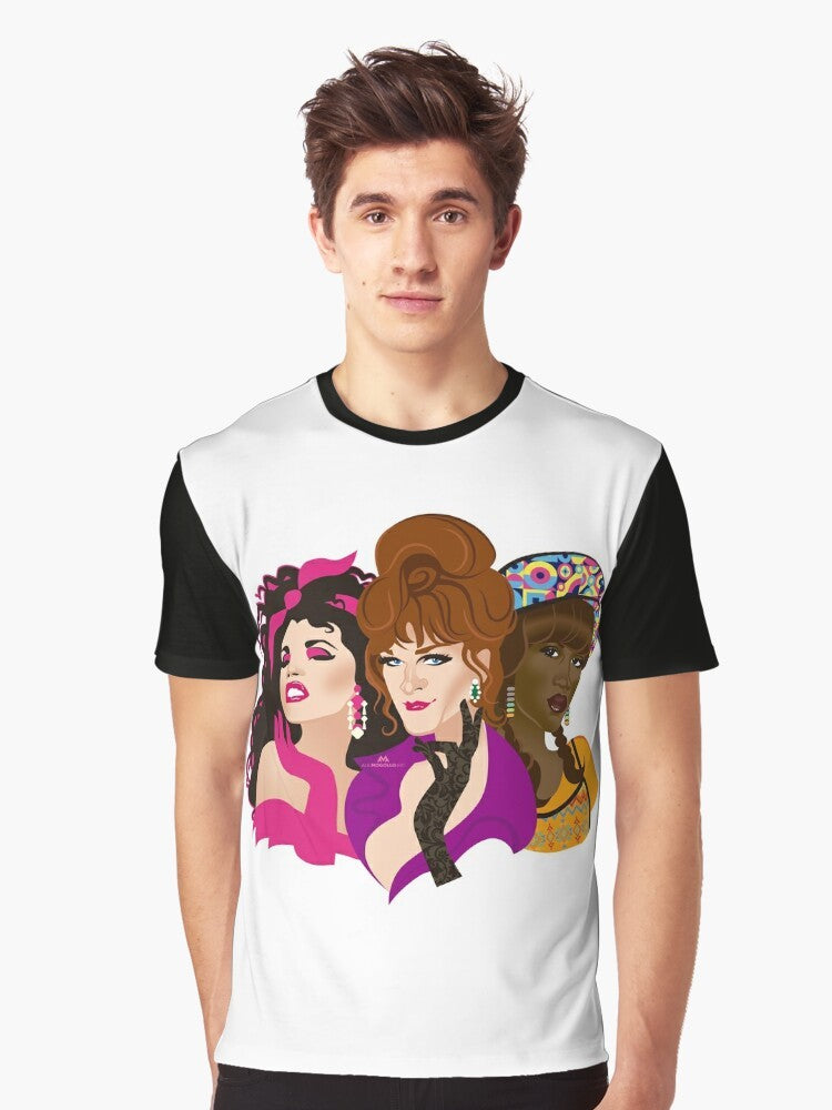 To Wong Foo Graphic T-Shirt featuring the iconic movie poster art by Alejandro Mogollo - Men