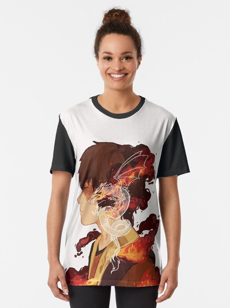 Zuko Graphic T-Shirt - Avatar The Last Airbender Firebender Dragon Design - Women