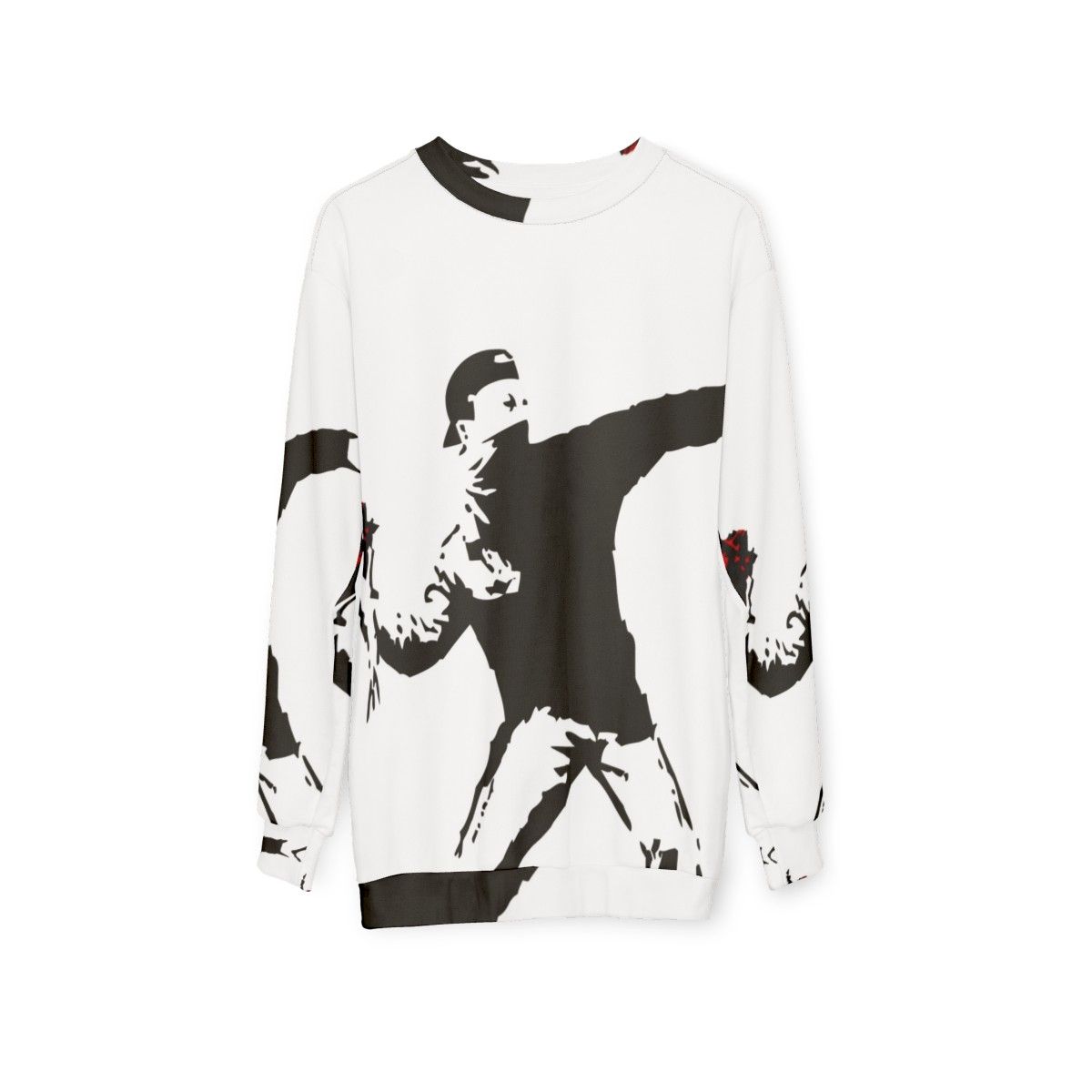 Banksy Flower Thrower Sweatshirt - hanging