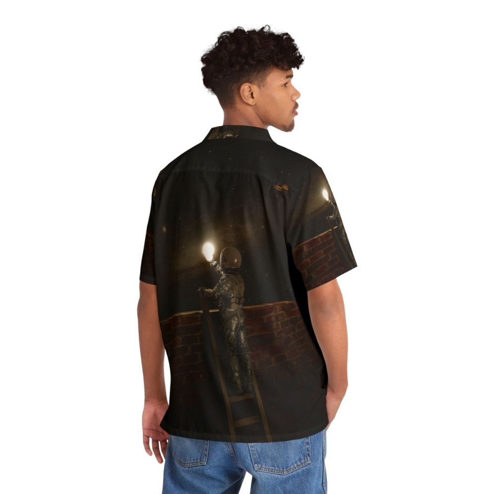 Cosmic Voyage Hawaiian Shirt with galaxy, planets, and stars - People Back