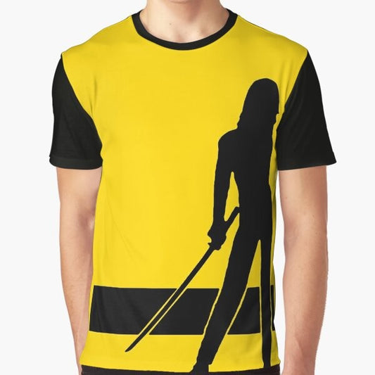 Bride graphic t-shirt featuring a silhouette design inspired by Quentin Tarantino's cult movies