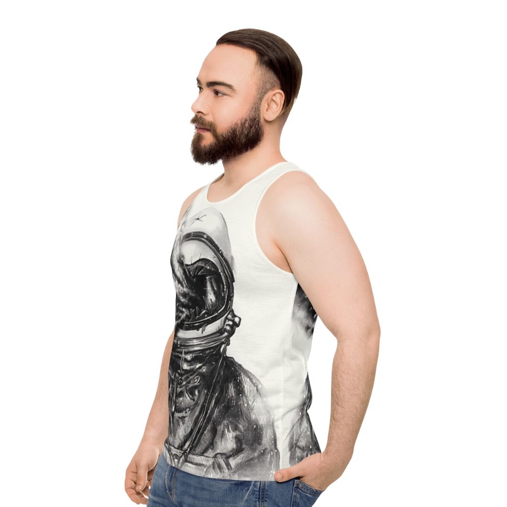 Transposed Unisex Galaxy Print Space Tank Top - men side