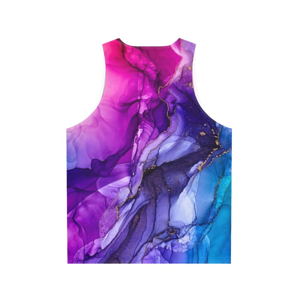 Vibrant rainbow ombre abstract unisex tank top - Back