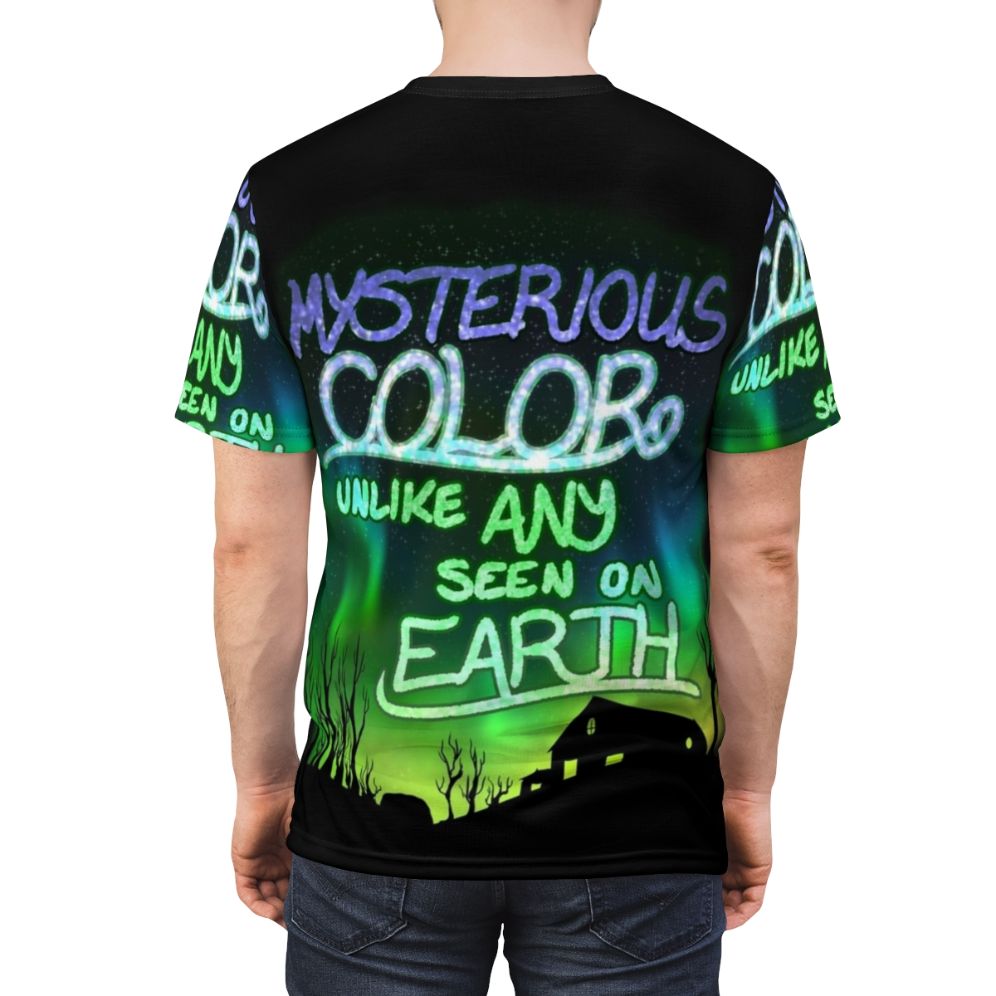 Mysterious color t-shirt inspired by cosmic horror sci-fi - men back