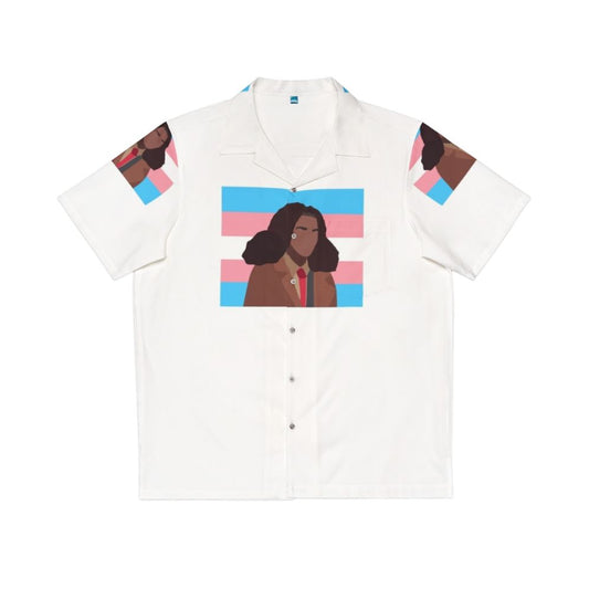 Heartstopper inspired Elle Argent trans flag Hawaiian shirt