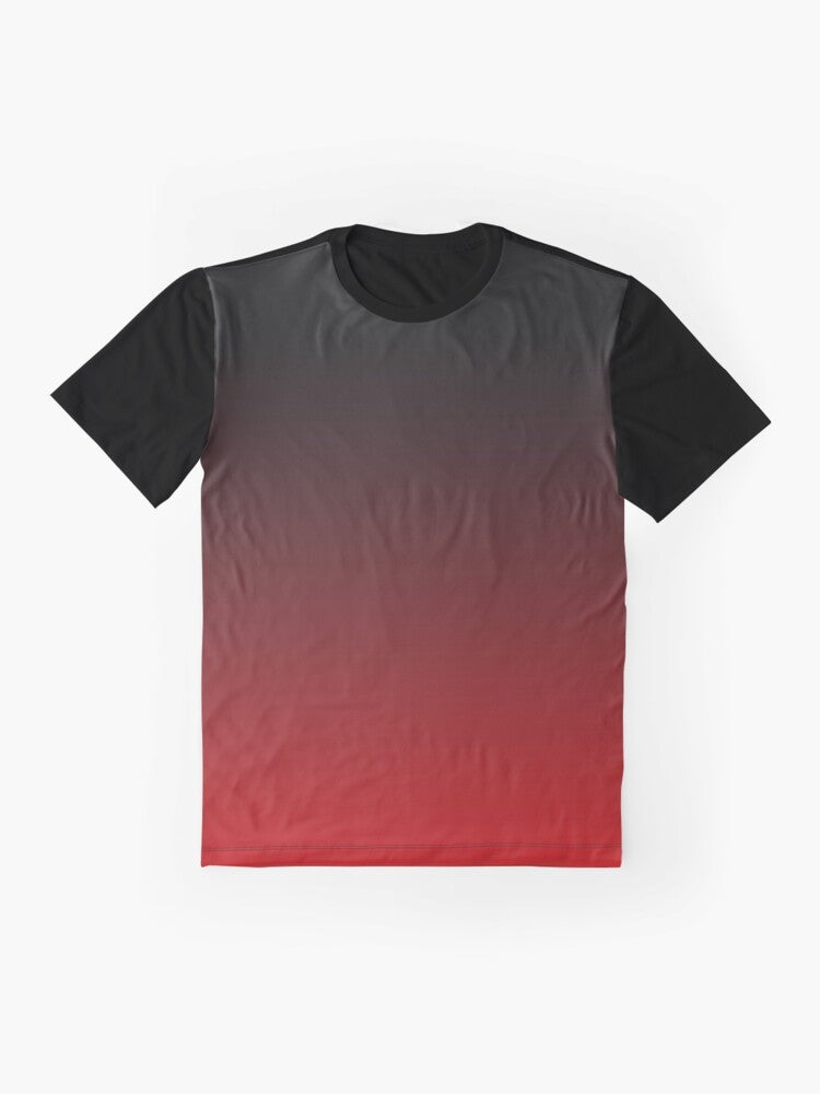 Black to red ombre gradient graphic t-shirt - Flat lay