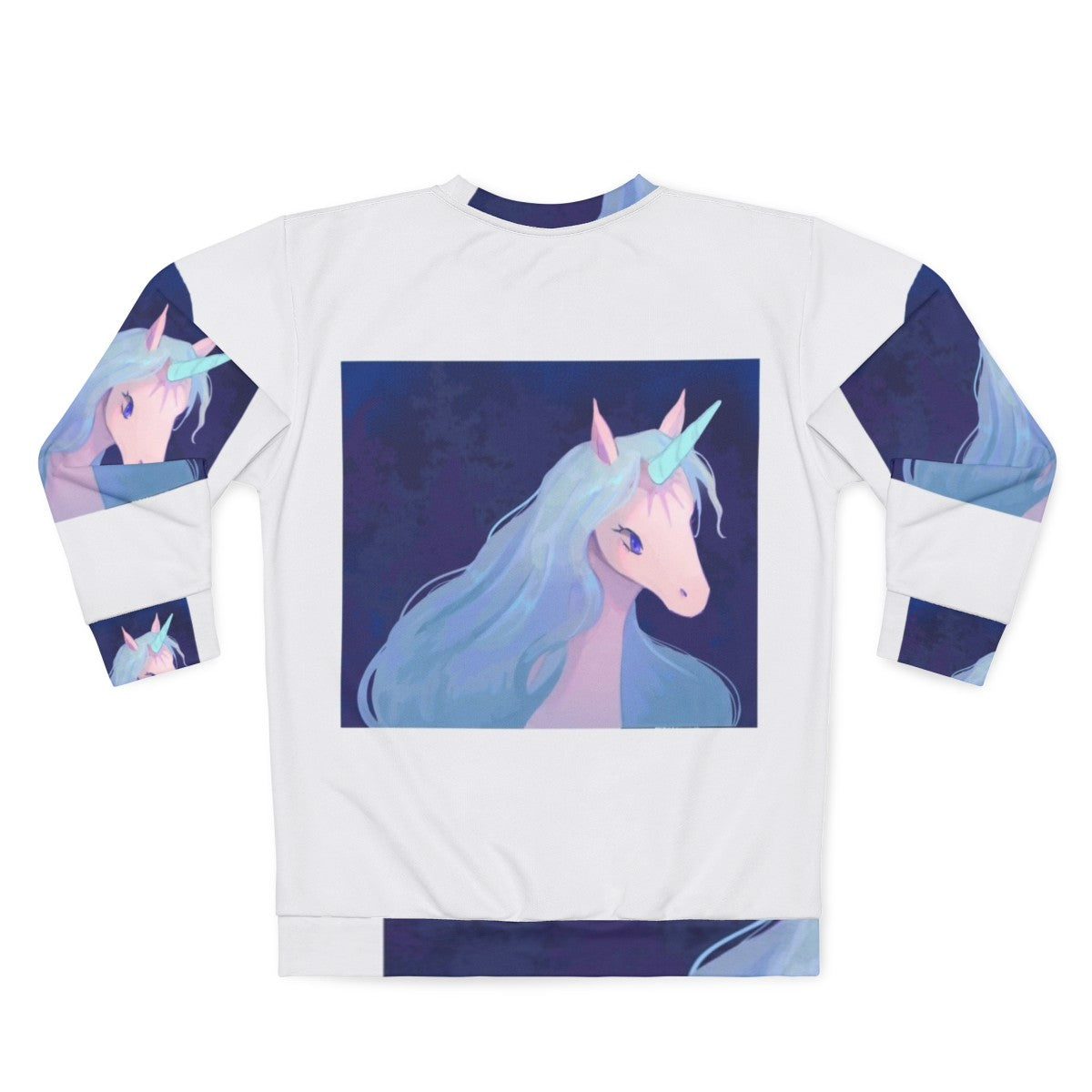 The Last Unicorn Fantasy Unicorn Illustration Sweatshirt - Back