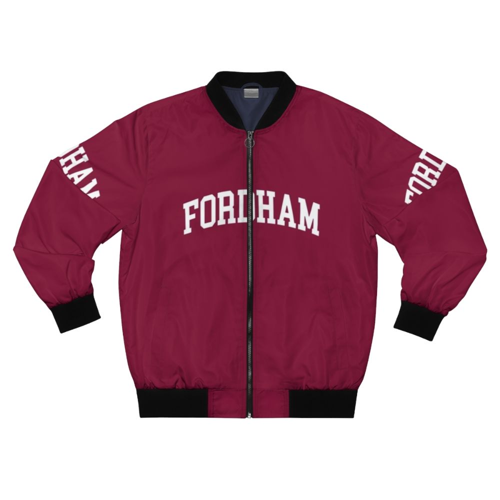 Fordham College Font Curved Bomber Jacket