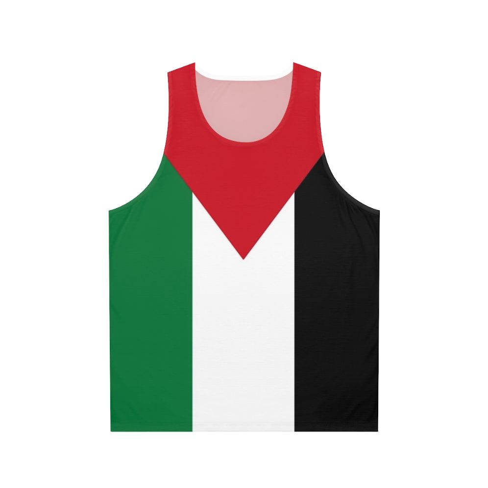 Unisex tank top featuring the flag of Palestine