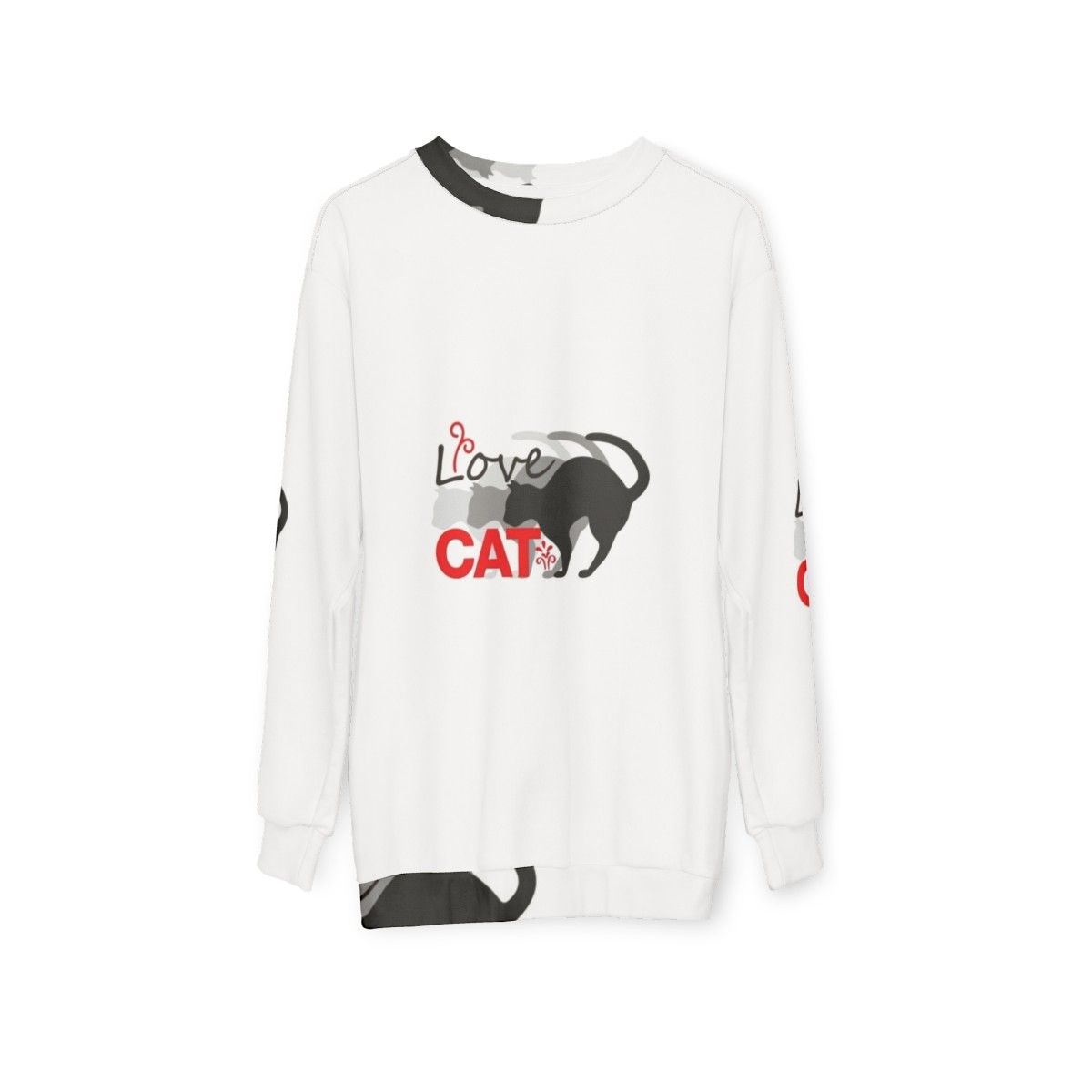 Love Cat 2 Sweatshirt for Cat Lovers - hanging