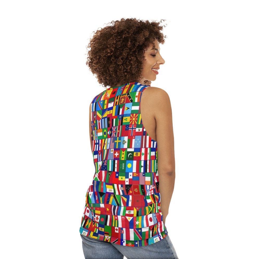 World Flags Unisex Tank Top - women back