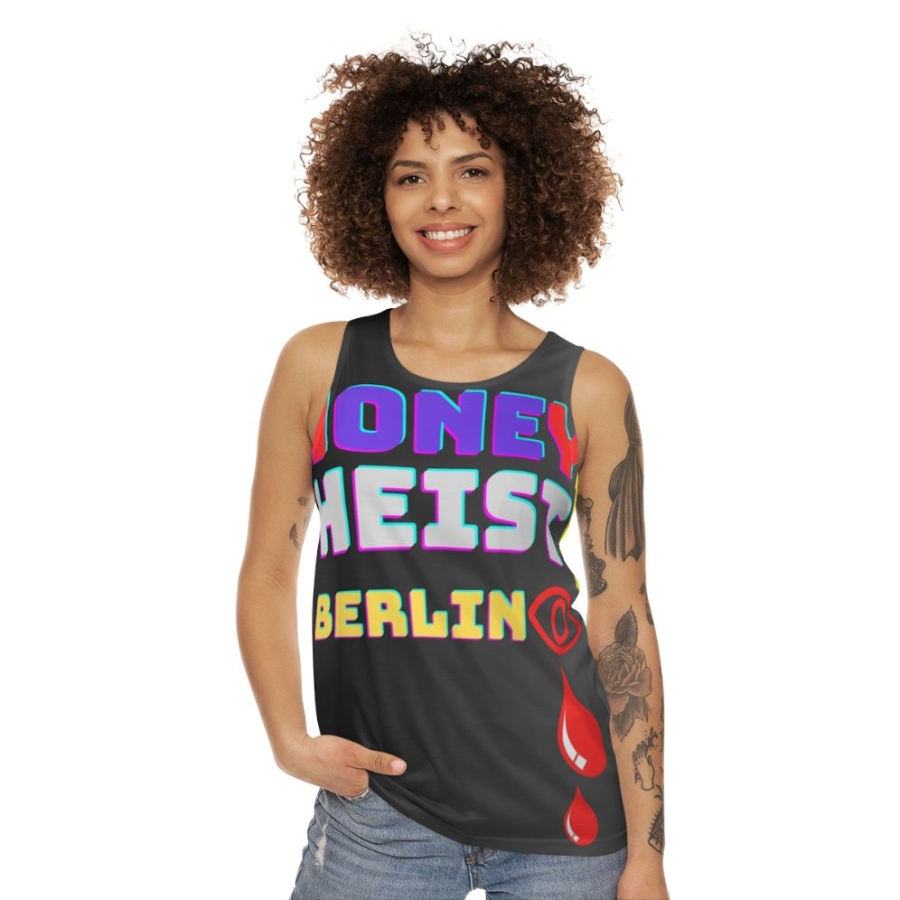 Unisex tank top with "Money Heist" inspired design - women