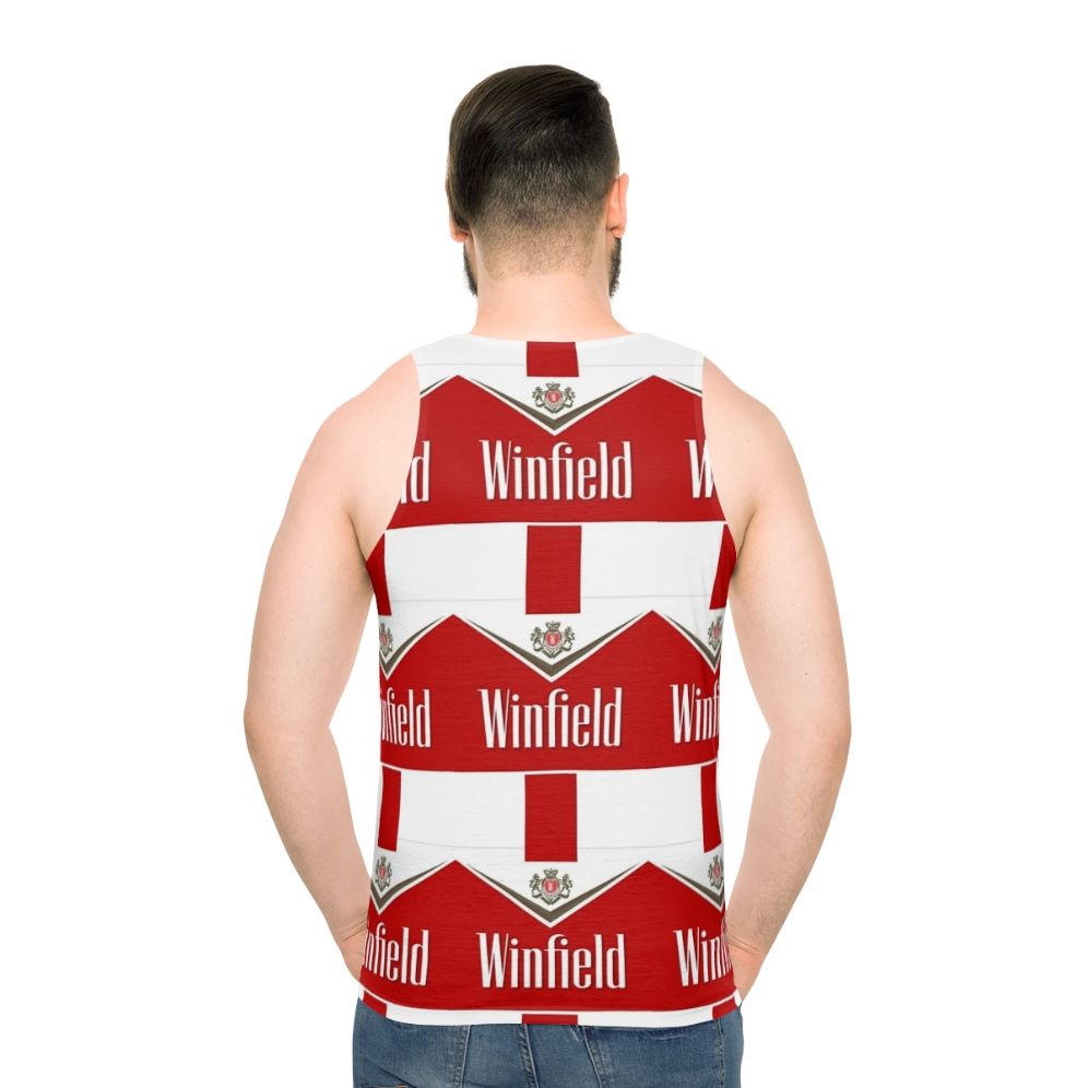 Minimalist unisex tank top - men back