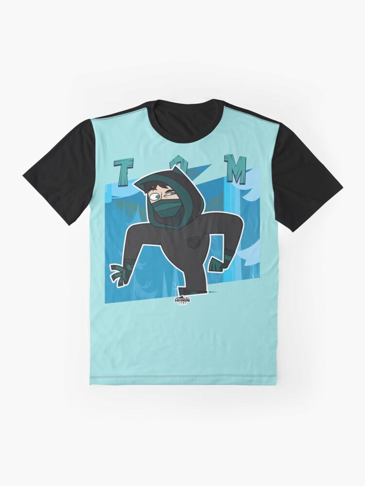 Adventure Camp graphic t-shirt featuring Alec and Aiden from Odd Nation Cartoons - Flat lay