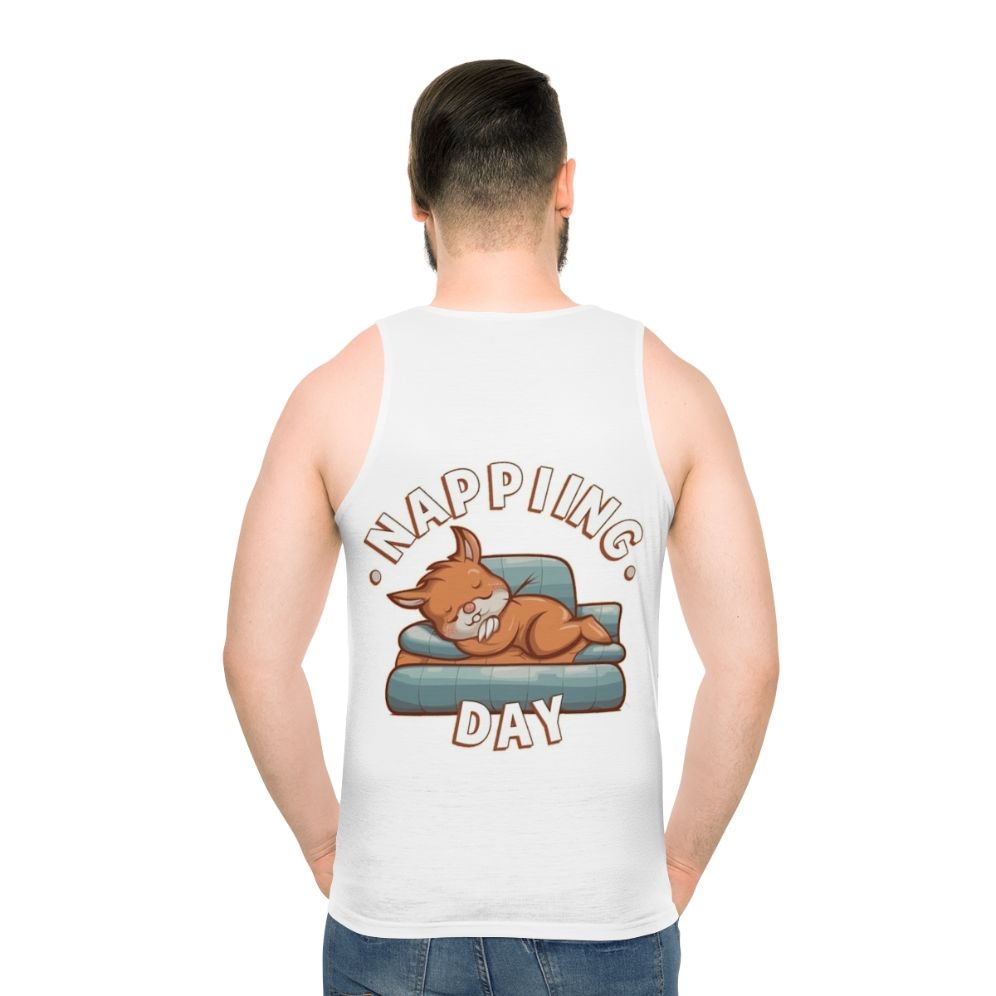 Unisex napping day tank top - men back