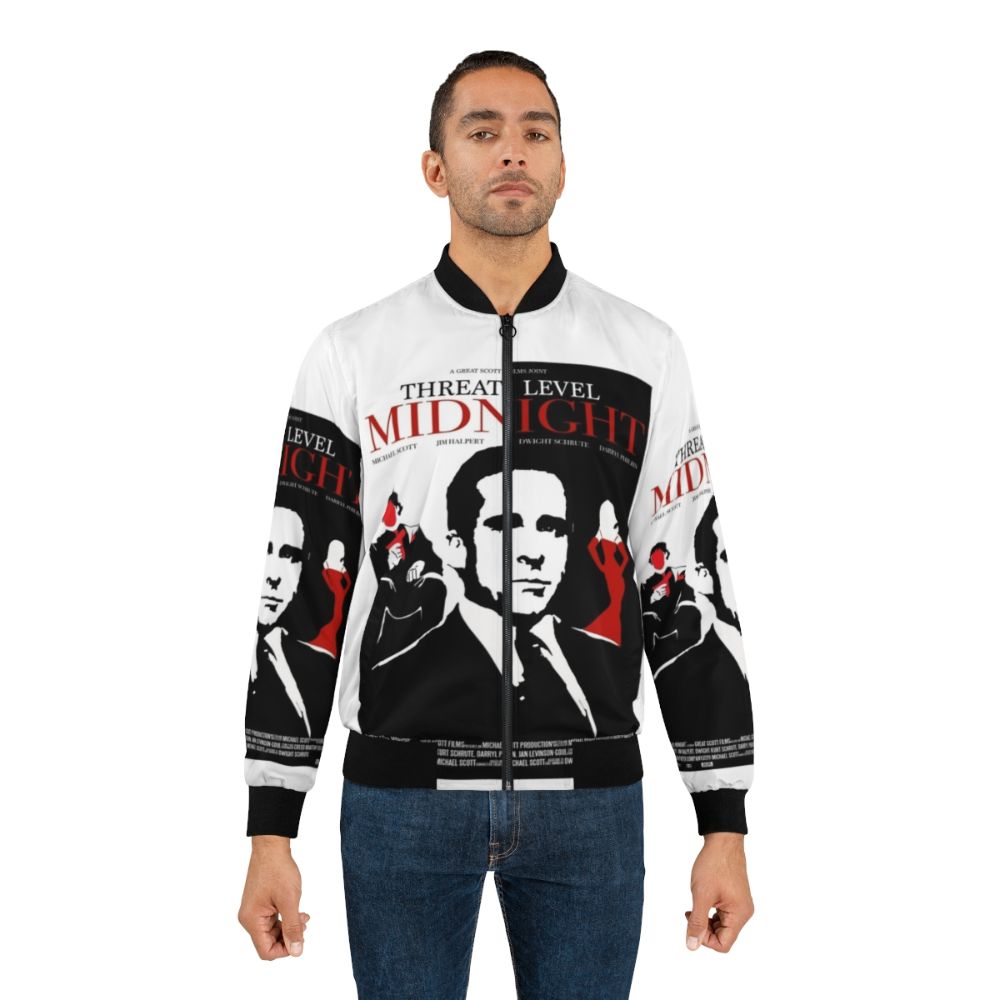 The Office: Threat Level Midnight Bomber Jacket featuring Michael Scott and Goldenface - Lifestyle