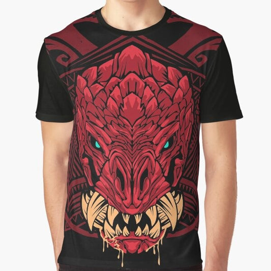 Odogaron Monster Hunter World Graphic T-Shirt with Odogaron Monster Design