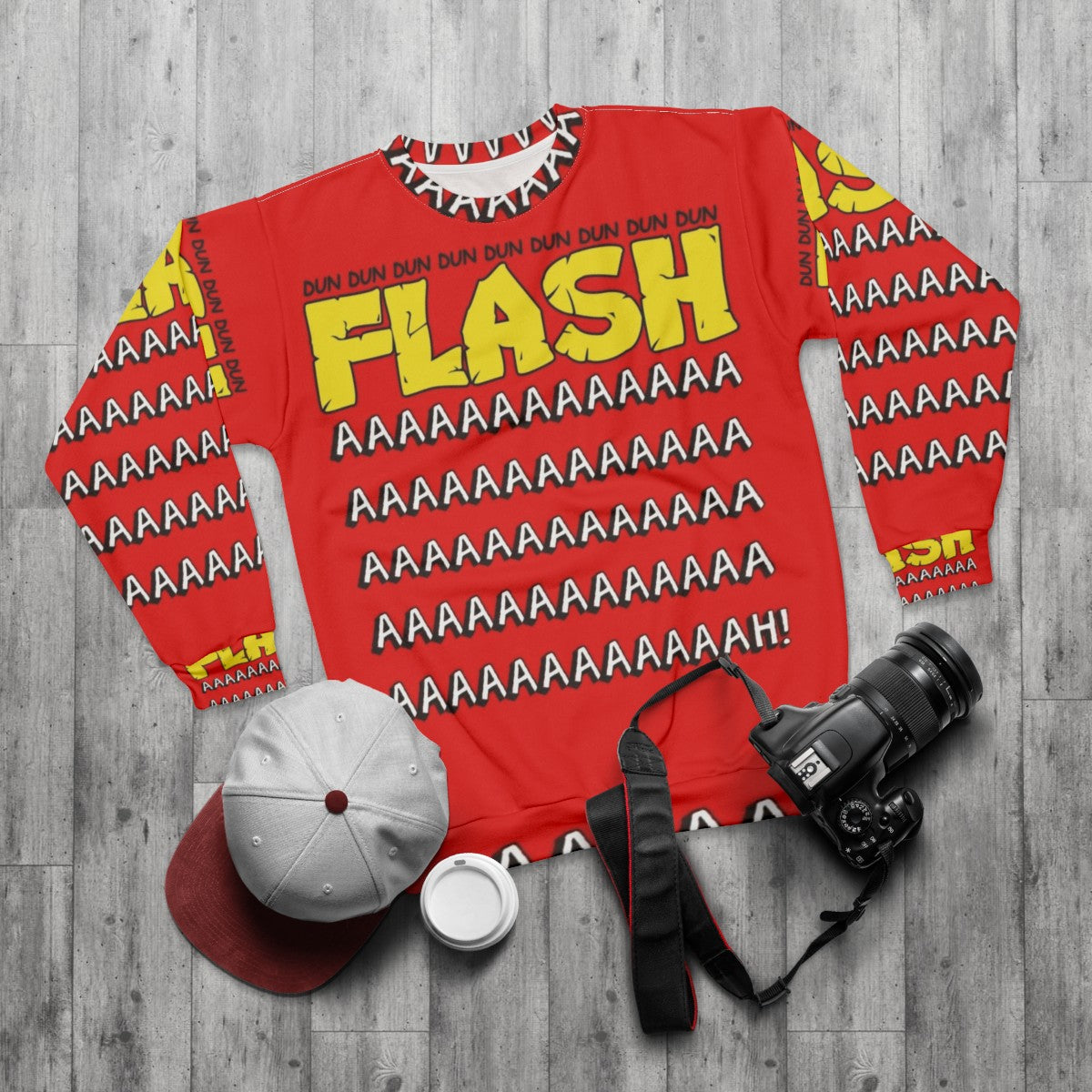 Iconic Flash Gordon Sweatshirt with Retro Sci-Fi Design - flat lay