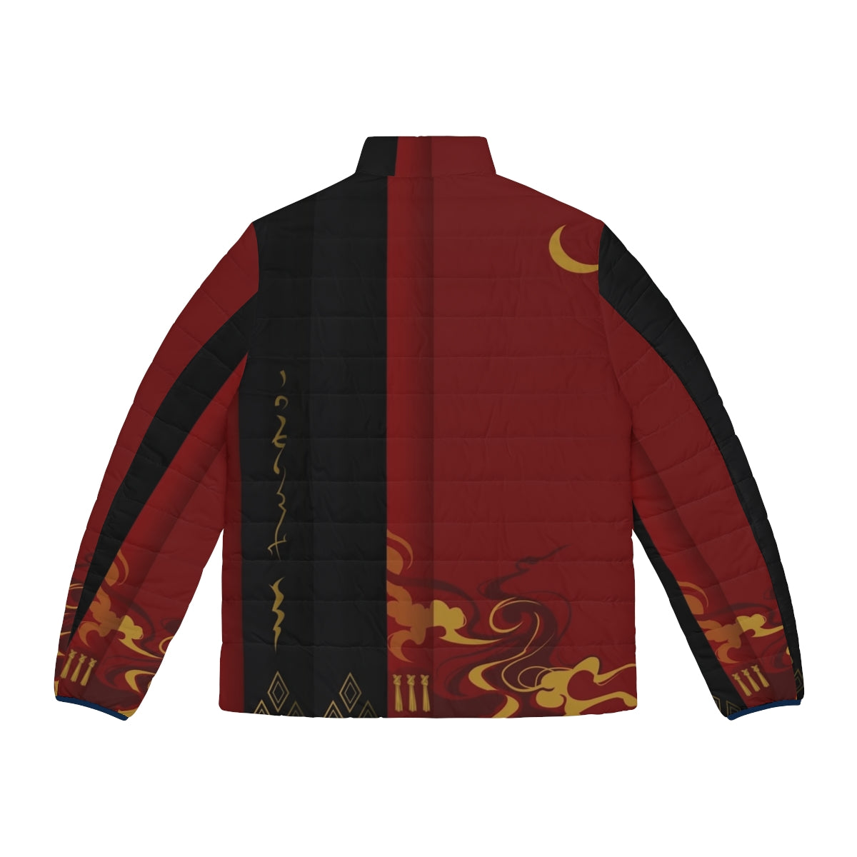 Samurai-inspired puffer jacket with Japanese-style design elements - Back