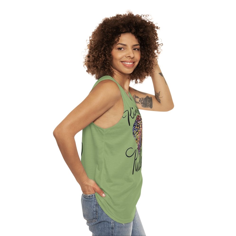 Unisex rainbow heart kindness tank top - women side