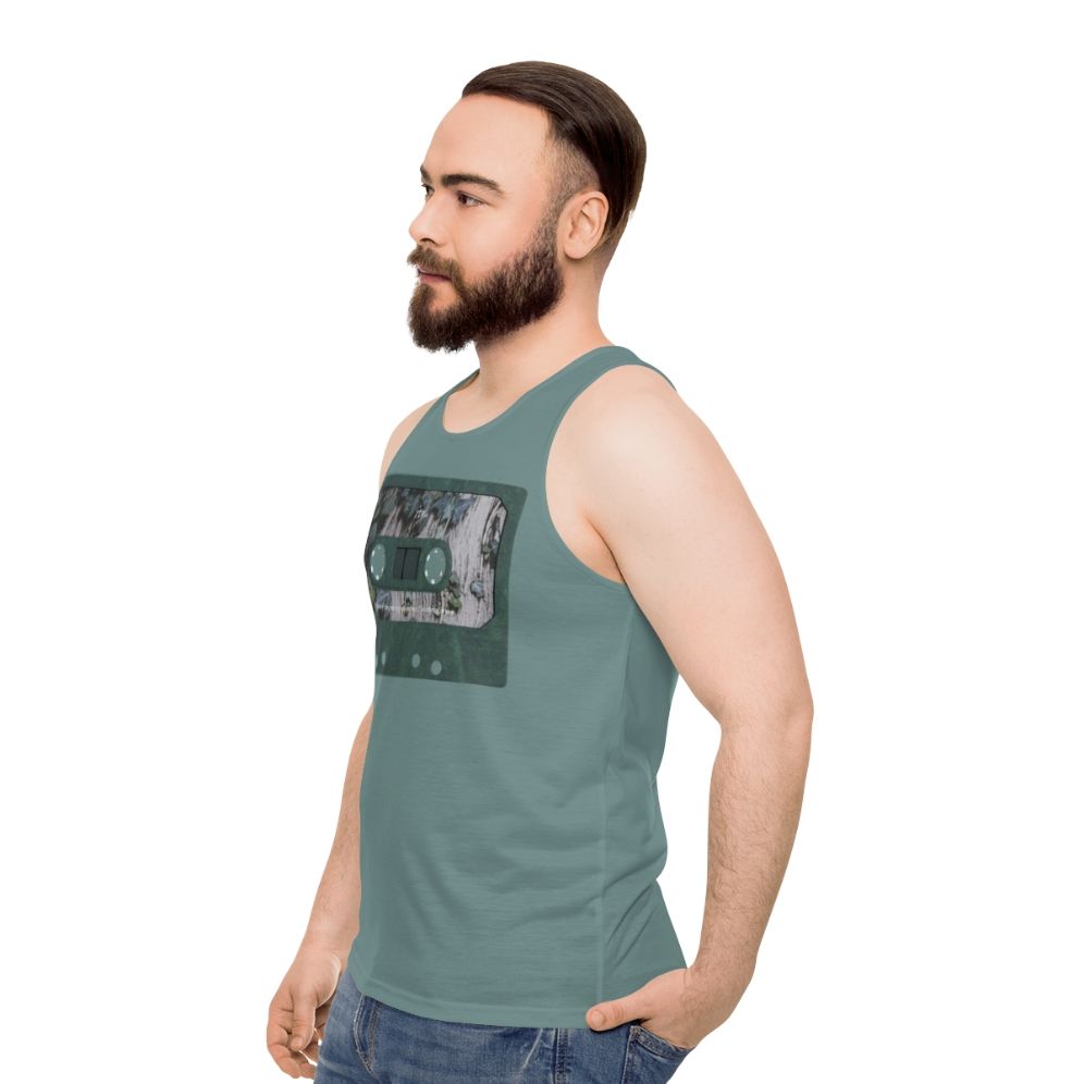 Unisex cassette tank top featuring nature-inspired design - men side