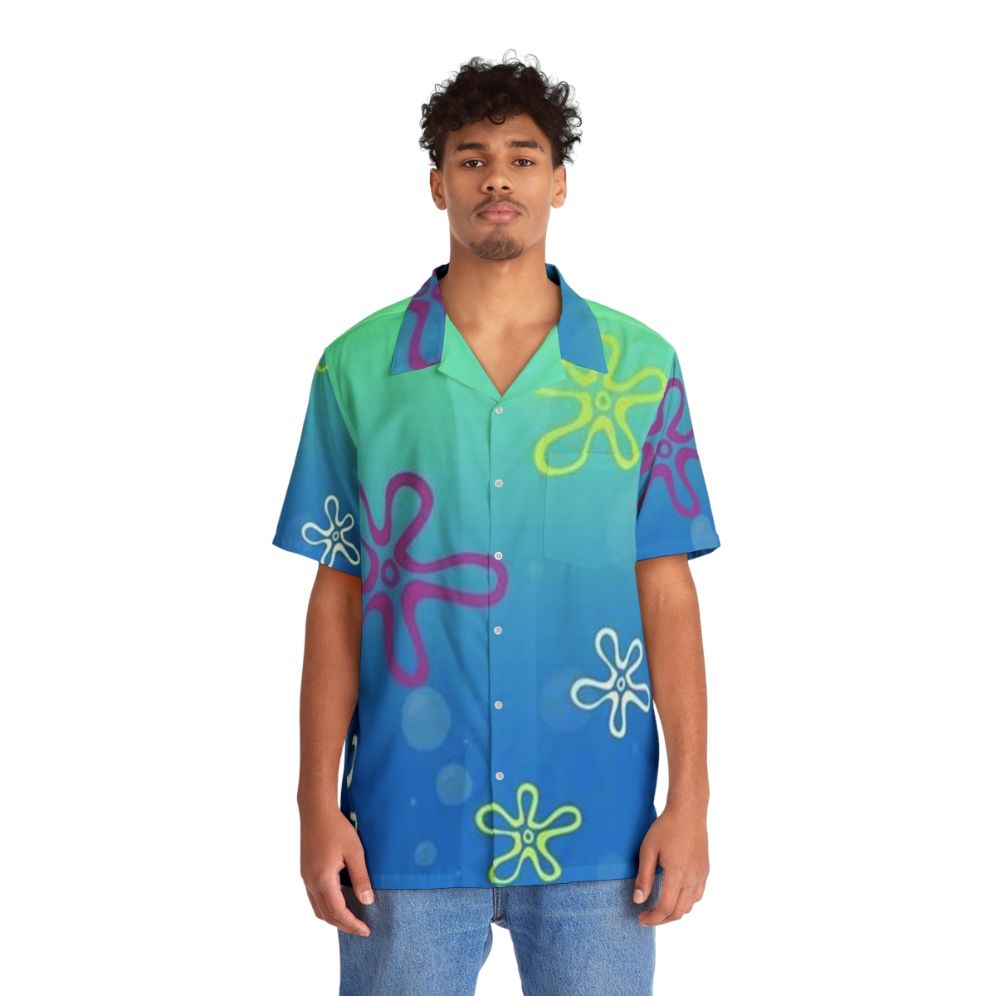 Spongebob Squarepants Hawaiian Shirt featuring Bikini Bottom characters - People Front