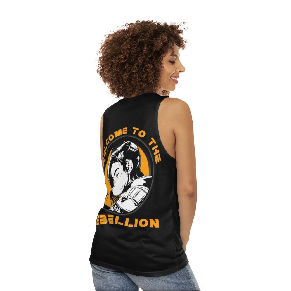 Gina Carano Inspired Mandalorian Unisex Tank Top - women back