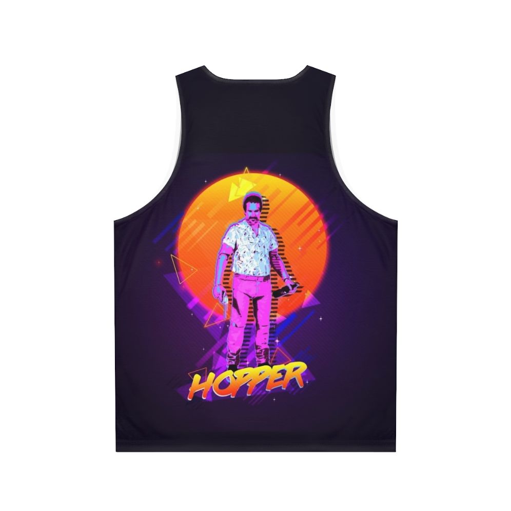 Hopper Inspired Stranger Things 80s Unisex Tank Top - Back