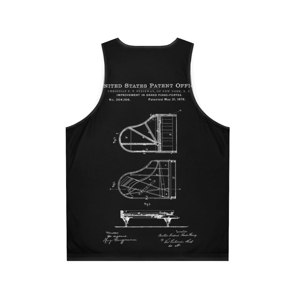 Steinway piano patent white unisex tank top - Back