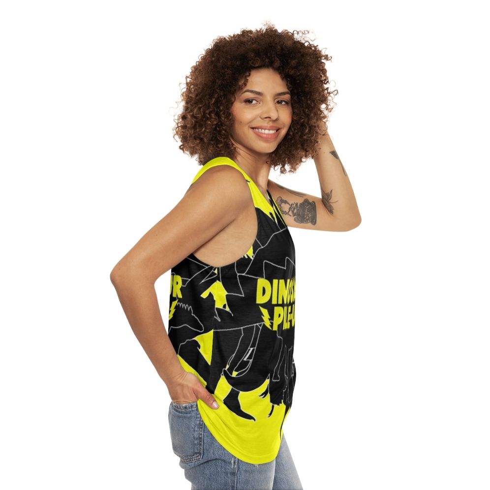 Dinosaur Pile Up Unisex Rock Band Tank Top - women side