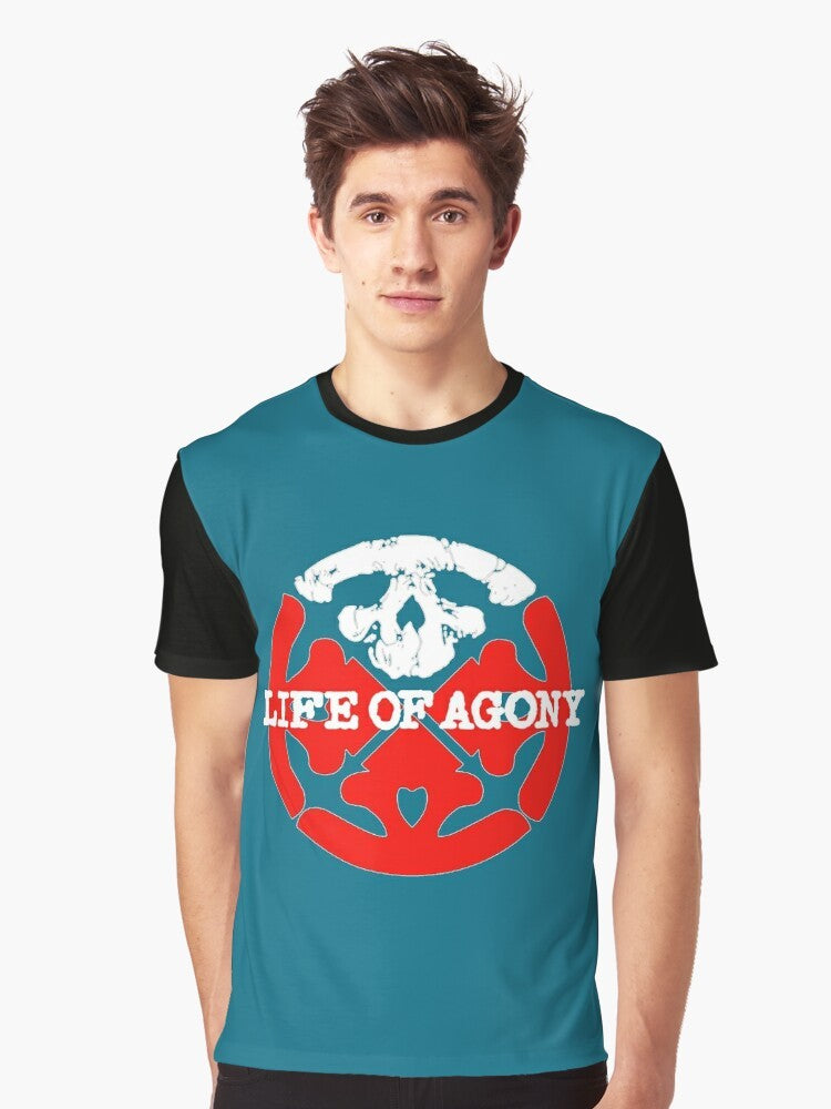 Life Of Agony red logo graphic t-shirt - Men