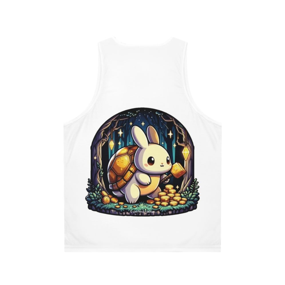 Legendary golden turtle rabbit fantasy animal graphic on unisex tank top - Back