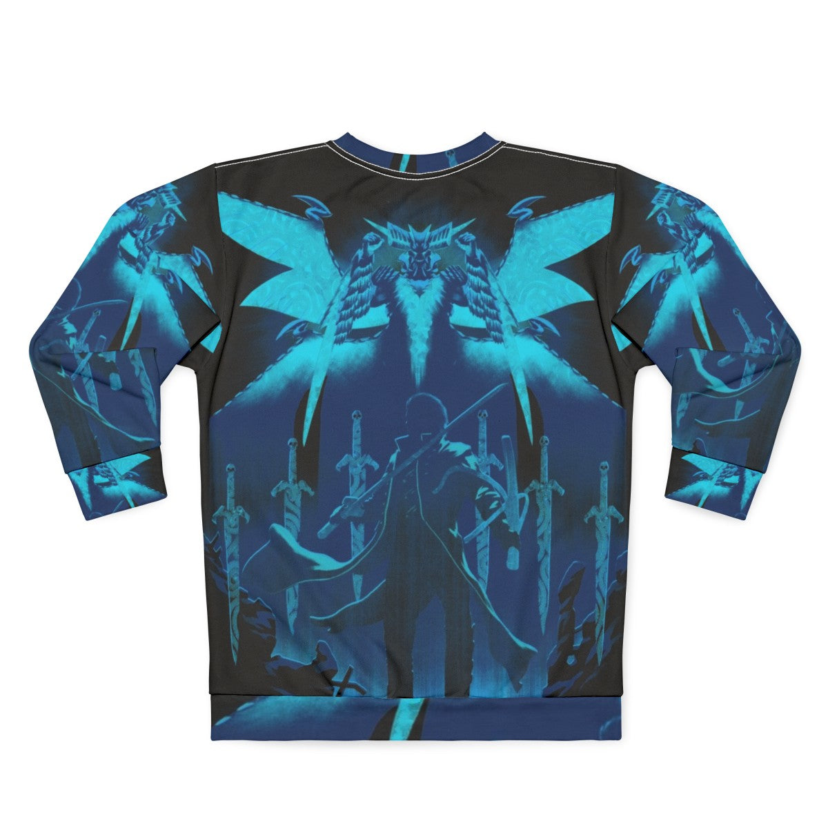 Blue King Devil May Cry Gaming Sweatshirt - Back