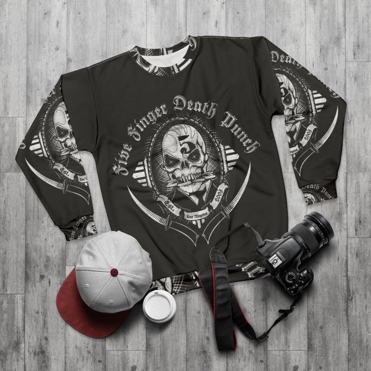 Five Finger Death Punch Heavy Metal Band Sweatshirt - flat lay