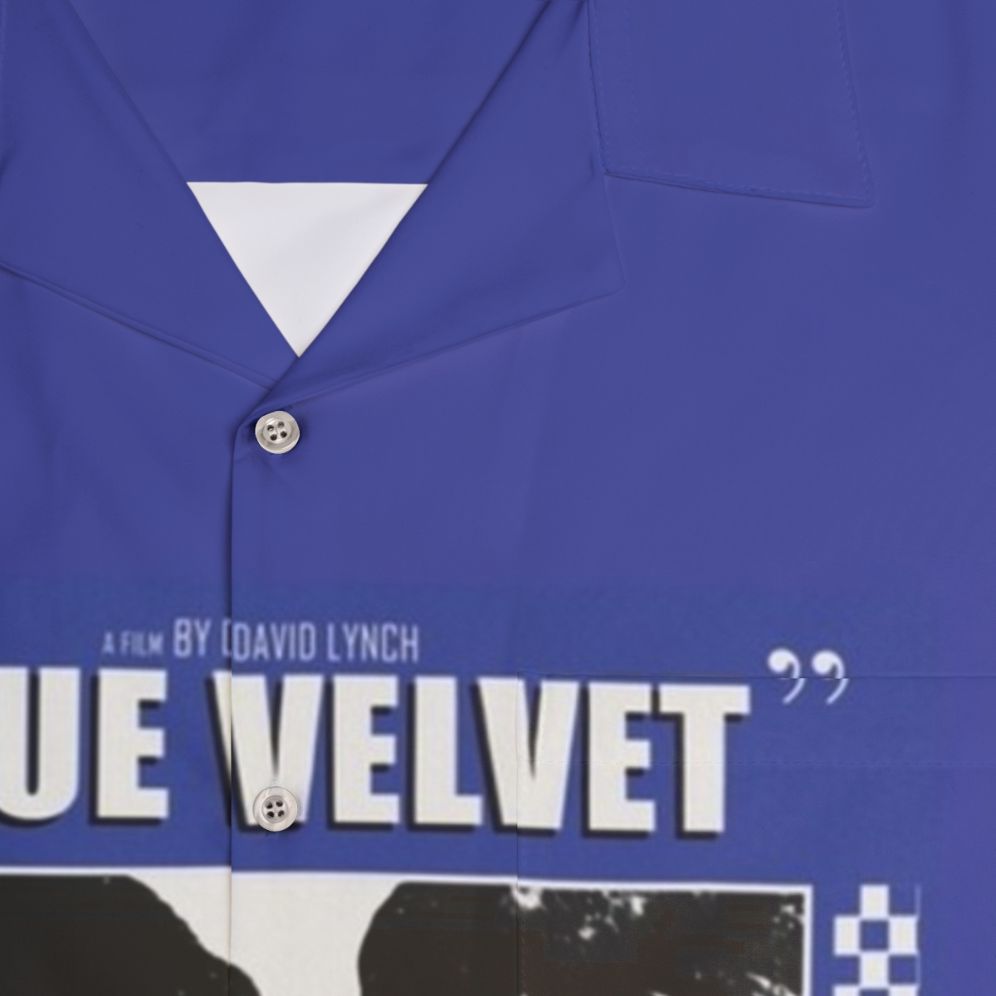 David Lynch's Blue Velvet movie poster design on a Hawaiian shirt - Detail