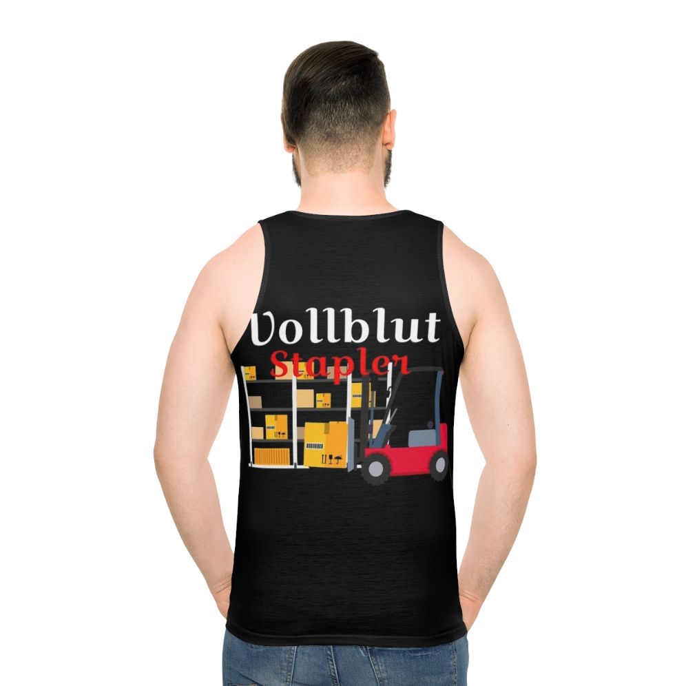 Thoroughbred Stacker Unisex Tank Top for Warehouse Workers - men back