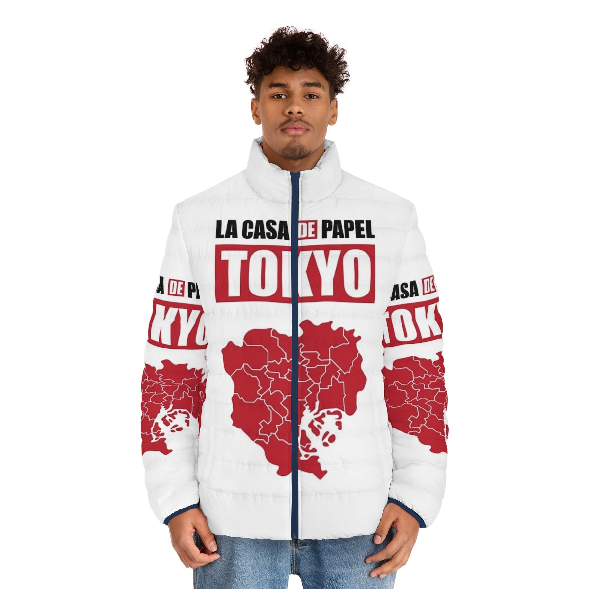 Money Heist Tokyo Puffer Jacket - Paper House Design - men front