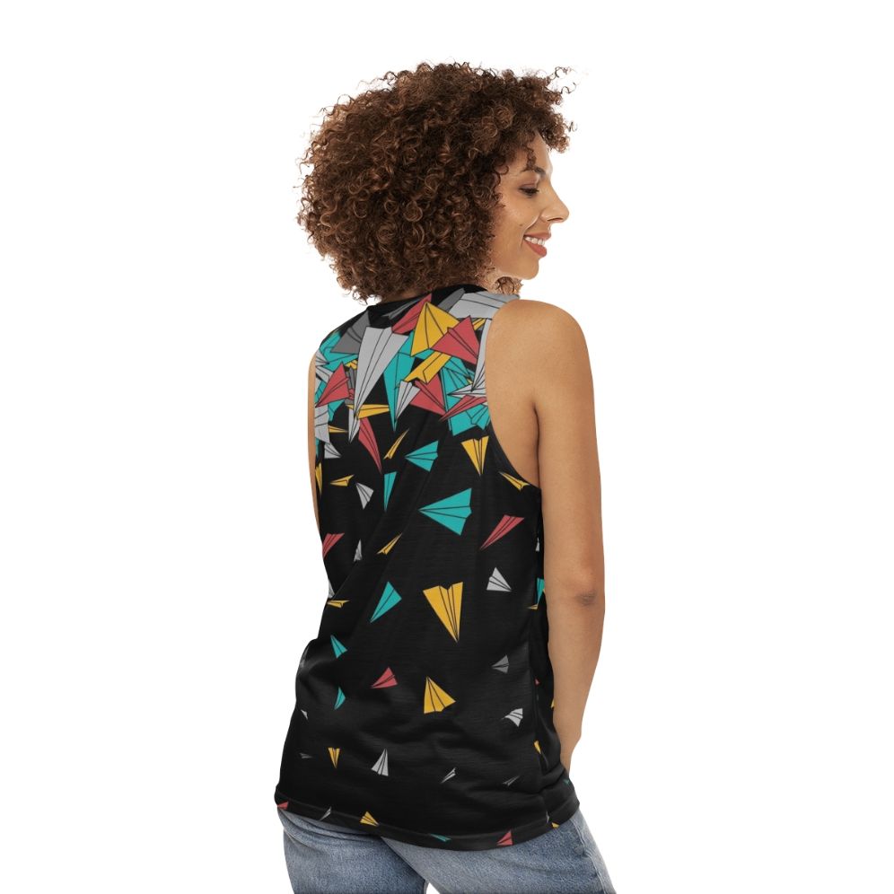 Geometric Paper Plane Tank Top - women back