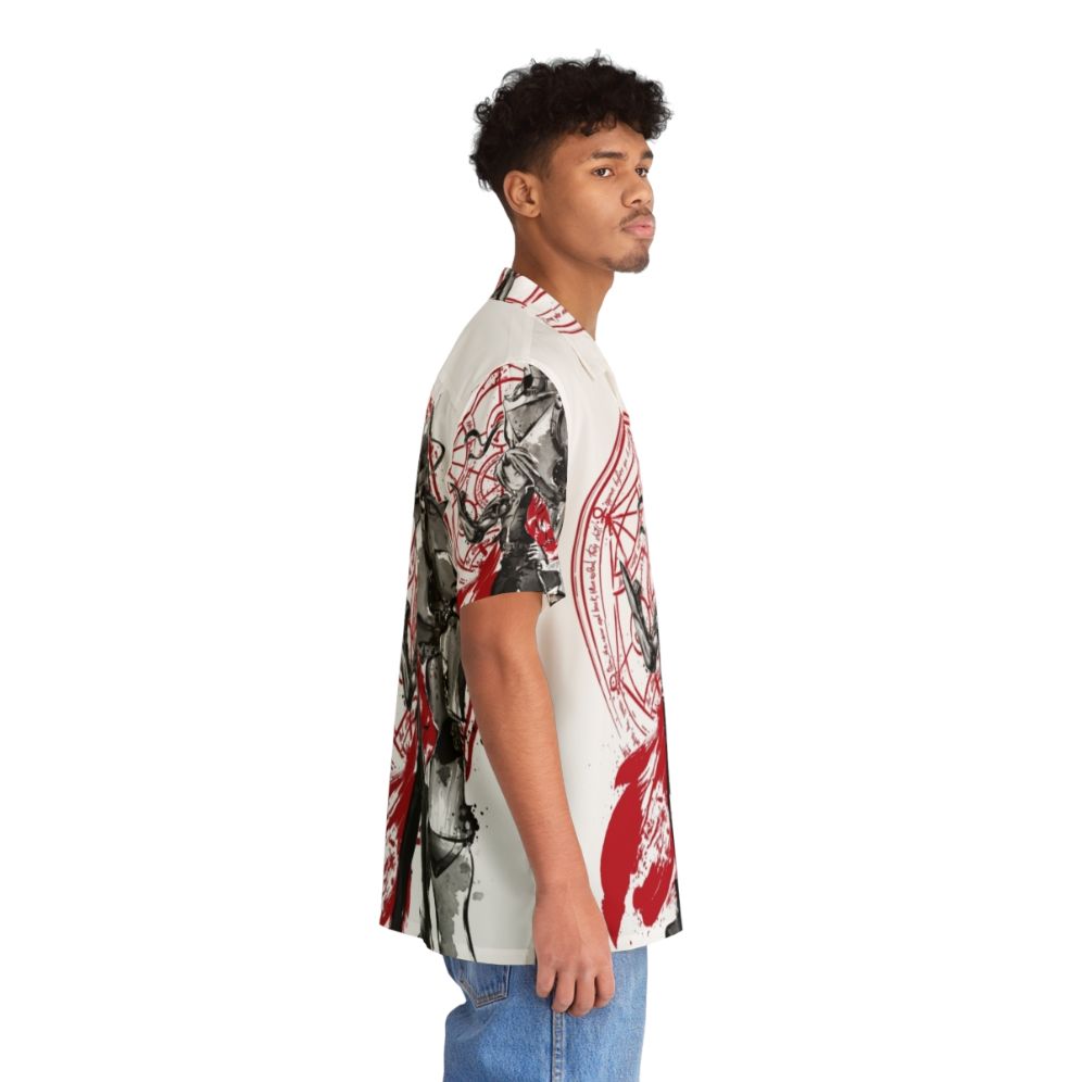 Brotherhood Sumi E Hawaiian Shirt featuring Fullmetal Alchemist inspired design - People Pight