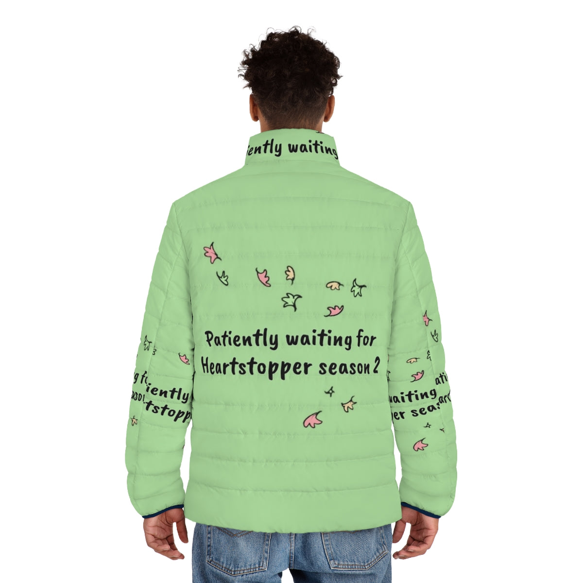 Heartstopper Season 2 Puffer Jacket featuring Nick and Charlie - men back