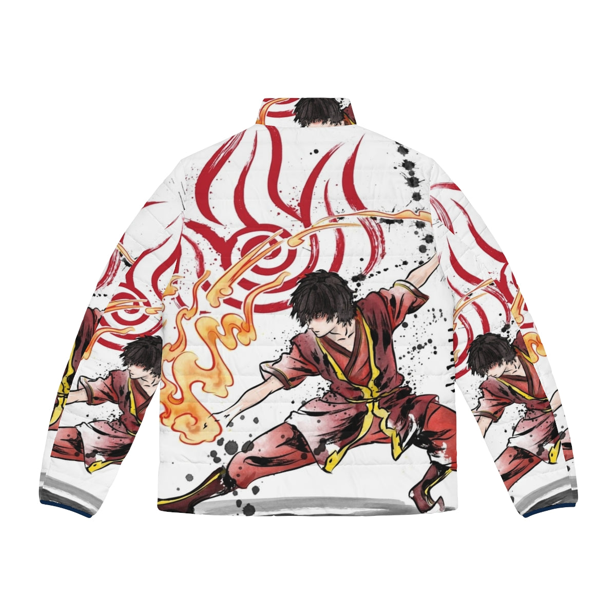 Avatar: The Last Airbender inspired puffer jacket with fire nation design - Back