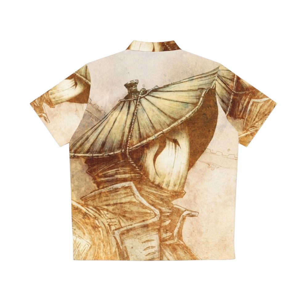 Weathered Samurai-Inspired Hawaiian Shirt - Back