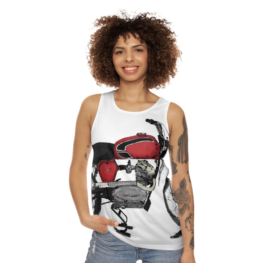 Vintage Scrambler Motorcycle Unisex Tank Top - women