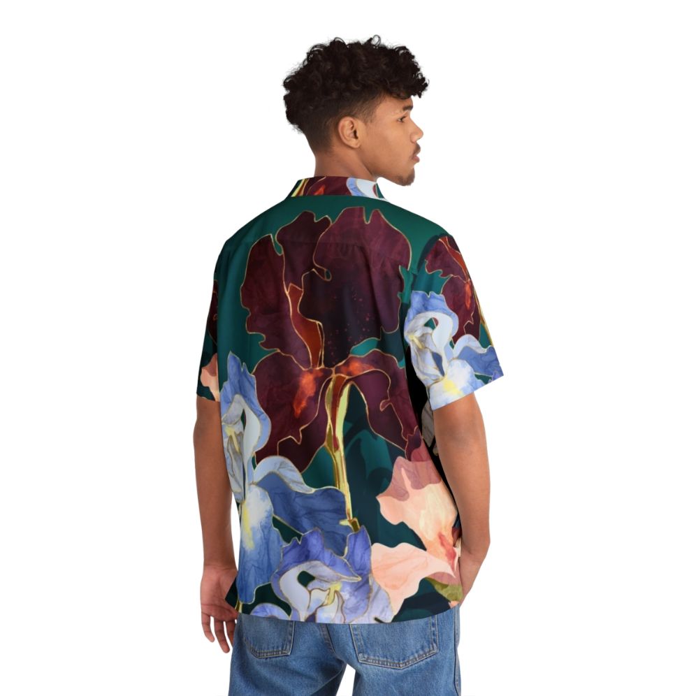 Iris abstract pattern hawaiian floral shirt - People Back