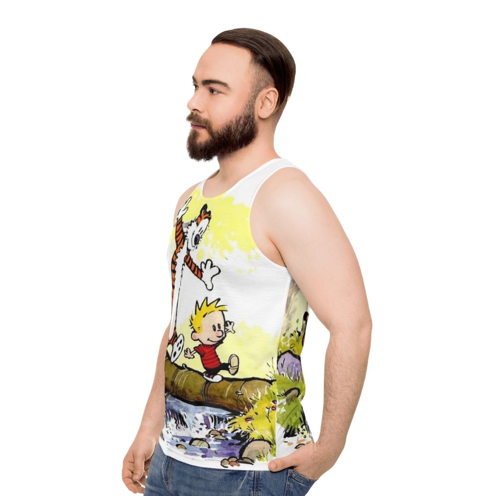 Calvin and Hobbes Unisex Tank Top - men side